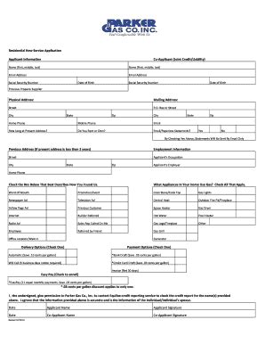 Start Residential New Service Application .
